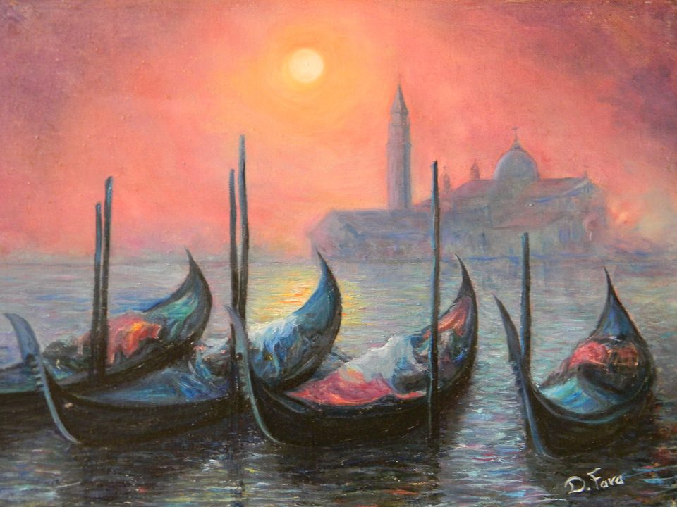 olio su tela di Venezia 