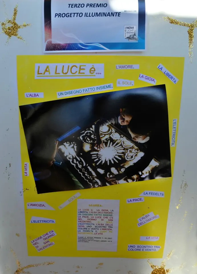 Terzo premio Concorso Progetto Illuminante Anno 2018   Classe III Scuola Primaria “L. Da Vinci” di Pasturana